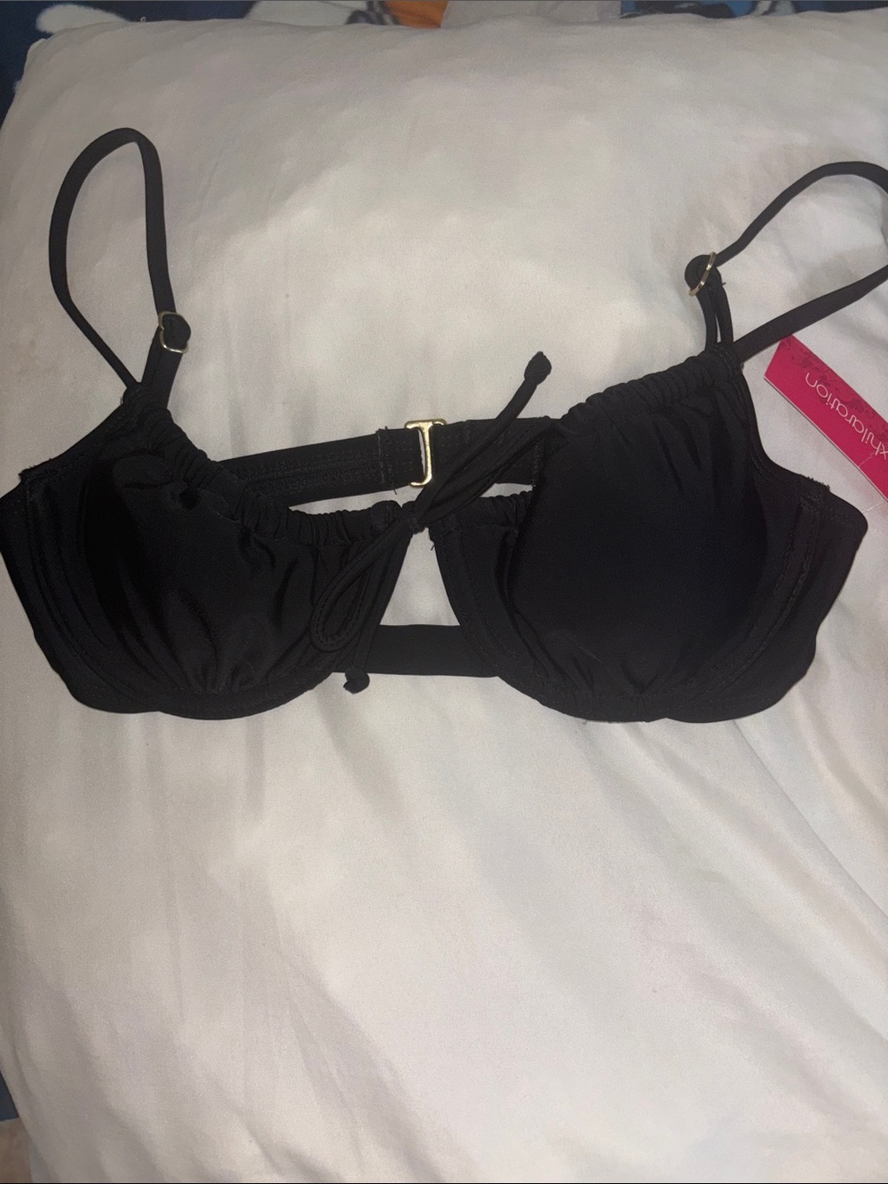 Xhilaration Black Underwire Bikini Top with Adjustable Straps